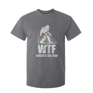 WTF Where's The Fish T Shirt For Kid Funny Fishing Gifts Bigfoot Sasquatch TS10 Charcoal Print Your Wear