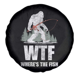 WTF Where's The Fish Spare Tire Cover Funny Fishing Gifts Bigfoot Sasquatch TS10 Print Your Wear