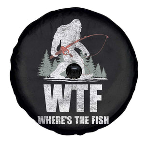 WTF Where's The Fish Spare Tire Cover Funny Fishing Gifts Bigfoot Sasquatch TS10 Print Your Wear