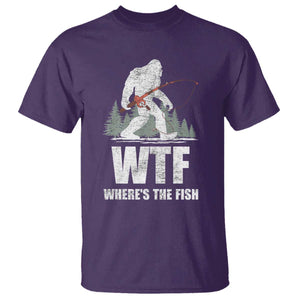 WTF Where's The Fish T Shirt Funny Fishing Gifts Bigfoot Sasquatch TS10 Purple Print Your Wear