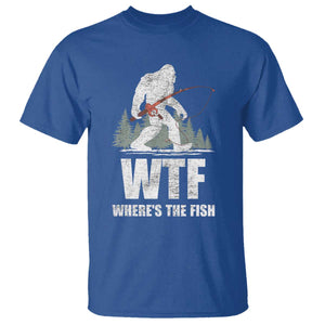 WTF Where's The Fish T Shirt Funny Fishing Gifts Bigfoot Sasquatch TS10 Royal Blue Print Your Wear