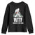WTF Where's The Fish Youth Sweatshirt Funny Fishing Gifts Bigfoot Sasquatch TS10 Black Print Your Wear