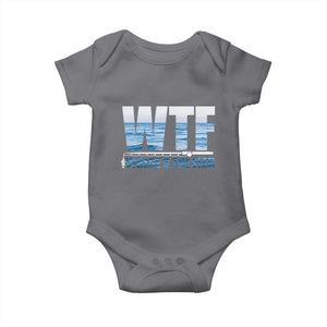 WTF Where's The Fish Baby Onesie Funny Fishing Gifts Fathers Day TS10 Charcoal Print Your Wear