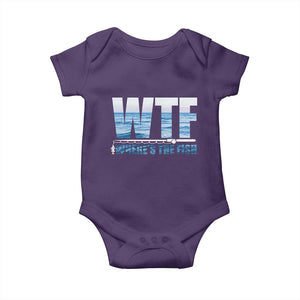WTF Where's The Fish Baby Onesie Funny Fishing Gifts Fathers Day TS10 Purple Print Your Wear