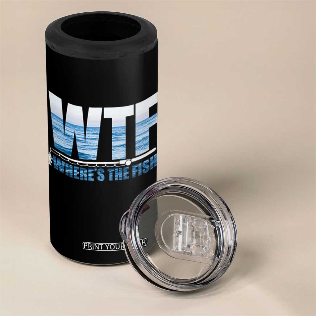 WTF Where's The Fish 4 in 1 Can Cooler Tumbler Funny Fishing Gifts Fathers Day TS10 Print Your Wear