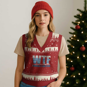 WTF Where's The Fish V-Neck Knit Sweater Vest Funny Fishing Gifts Fathers Day TS10 Red Beige Print Your Wear