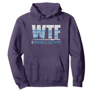 WTF Where's The Fish Hoodie Funny Fishing Gifts Fathers Day TS10 Purple Print Your Wear