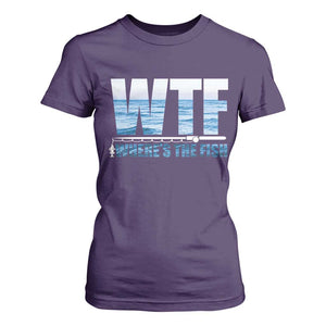 WTF Where's The Fish T Shirt For Women Funny Fishing Gifts Fathers Day TS10 Purple Print Your Wear