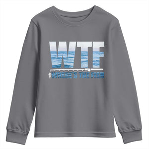 WTF Where's The Fish Youth Sweatshirt Funny Fishing Gifts Fathers Day TS10 Charcoal Print Your Wear