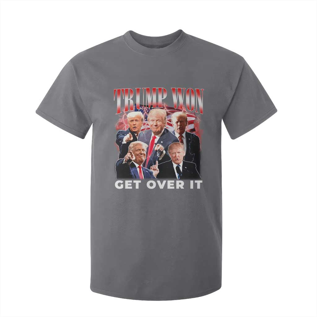 Trump Won 2024 T Shirt For Kid Get Over It 45 47 President TS10 Charcoal Print Your Wear