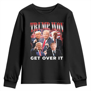 Trump Won 2024 Youth Sweatshirt Get Over It 45 47 President TS10 Black Print Your Wear
