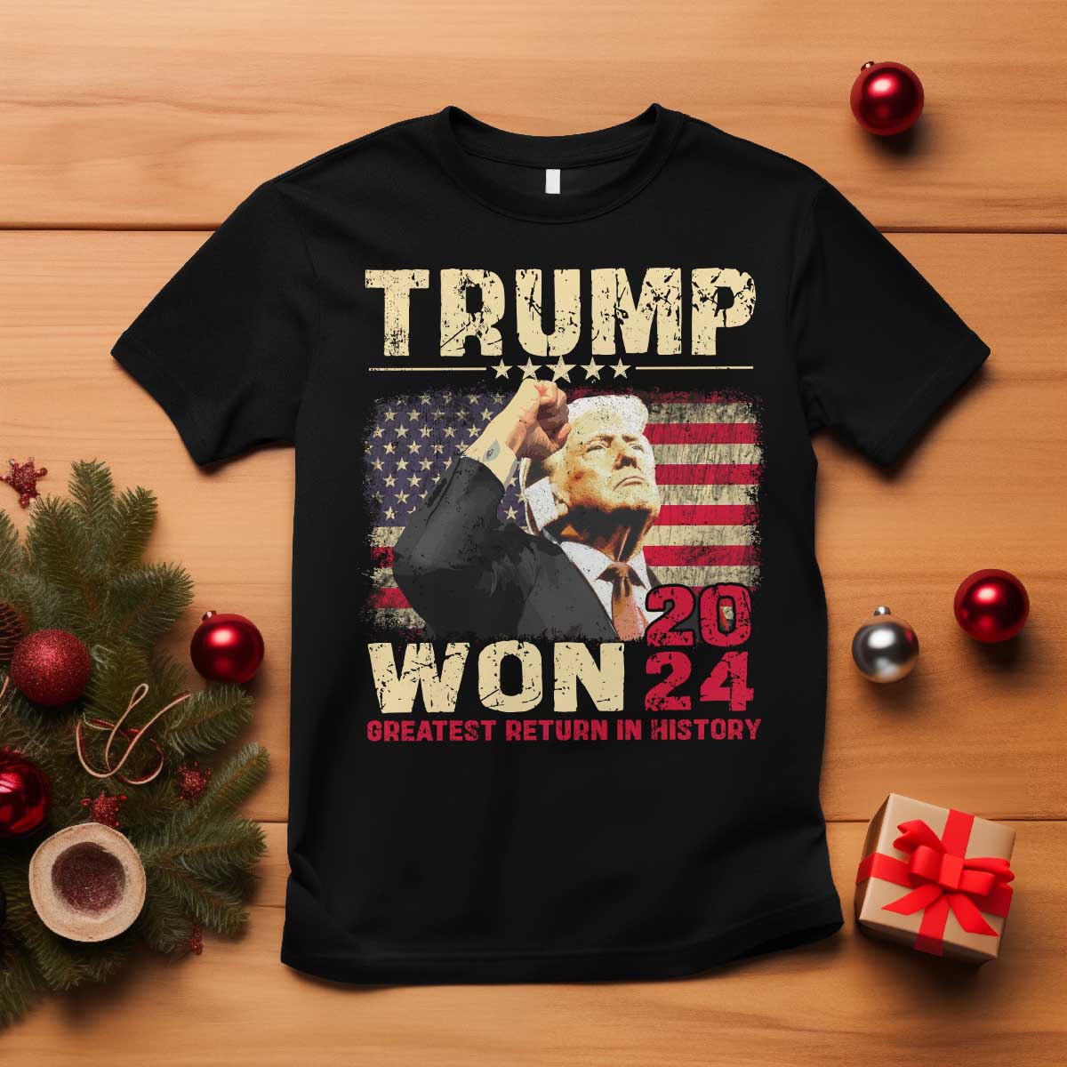 Trump 2024 T Shirt He Won Greatest Return In History TS10 Black Print Your Wear