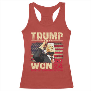Trump 2024 Racerback Tank Top He Won Greatest Return In History TS10 Red Print Your Wear