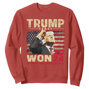 Trump 2024 Sweatshirt He Won Greatest Return In History TS10 Red Print Your Wear