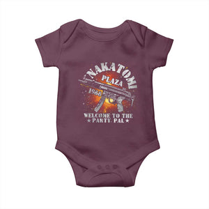 Nakatomi Plaza Christmas Party Baby Onesie 1988 Welcome To The Party Pal 80'S Die Movie Bruce TS10 Maroon Print Your Wear