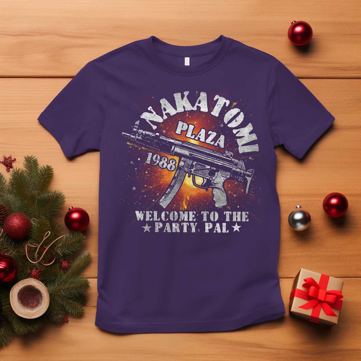 Nakatomi Plaza Christmas Party T Shirt 1988 Welcome To The Party Pal 80'S Die Movie Bruce TS10 Purple Print Your Wear
