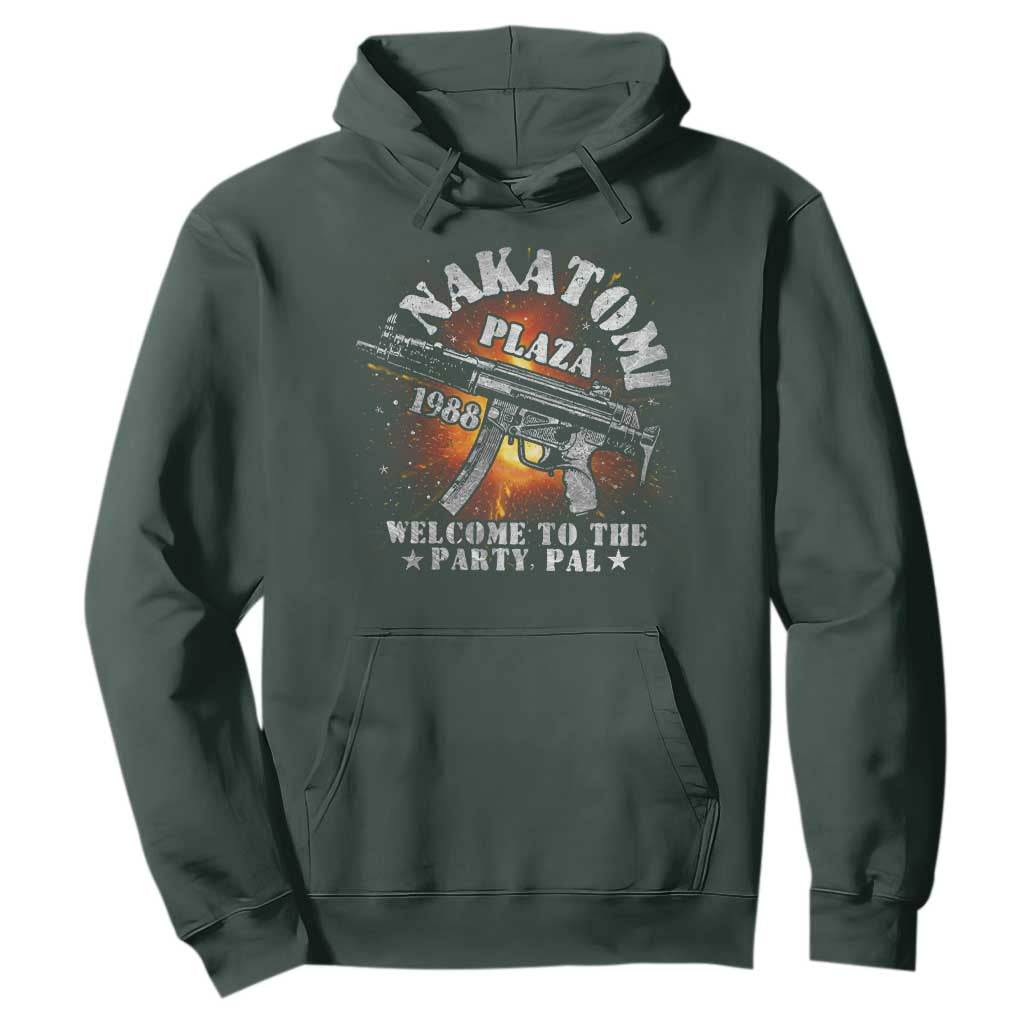 Nakatomi Plaza Christmas Party Hoodie 1988 Welcome To The Party Pal 80'S Die Movie Bruce TS10 Dark Forest Green Print Your Wear