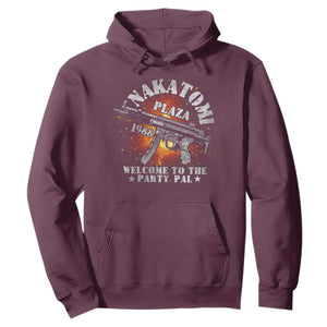 Nakatomi Plaza Christmas Party Hoodie 1988 Welcome To The Party Pal 80'S Die Movie Bruce TS10 Maroon Print Your Wear