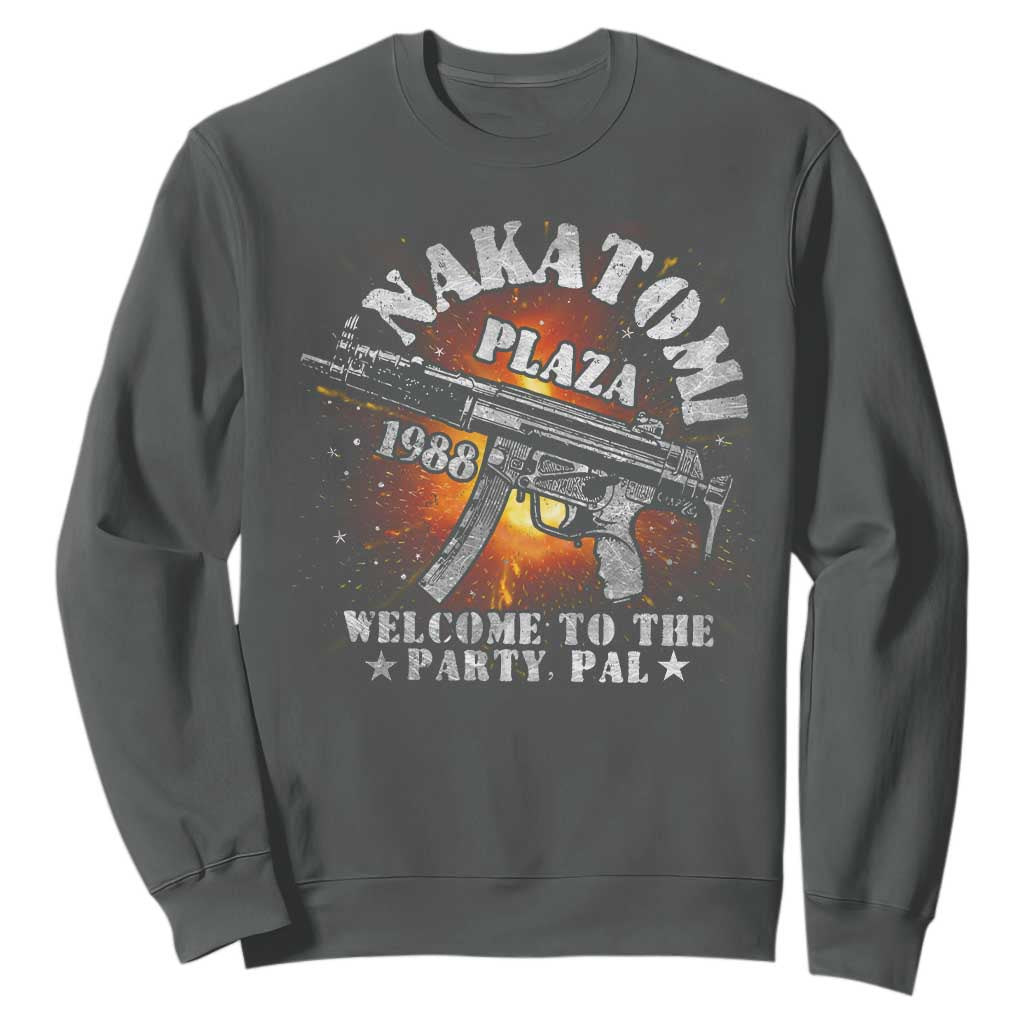 Nakatomi Plaza Christmas Party Sweatshirt 1988 Welcome To The Party Pal 80'S Die Movie Bruce TS10 Dark Heather Print Your Wear