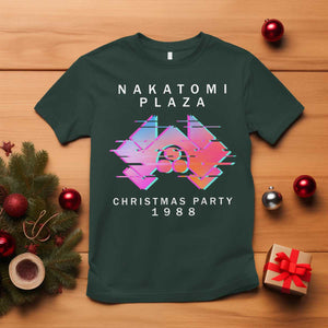 Christmas Nakatomi Plaza T Shirt Xmas Party 2024 Ugly Gift TS10 Dark Forest Green Print Your Wear
