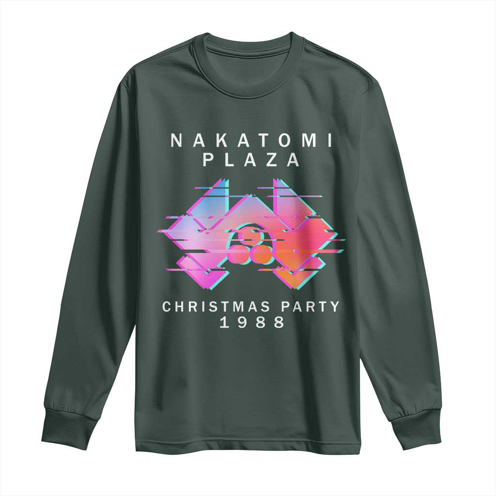 Christmas Nakatomi Plaza Long Sleeve Shirt Xmas Party 2024 Ugly Gift TS10 Dark Forest Green Print Your Wear