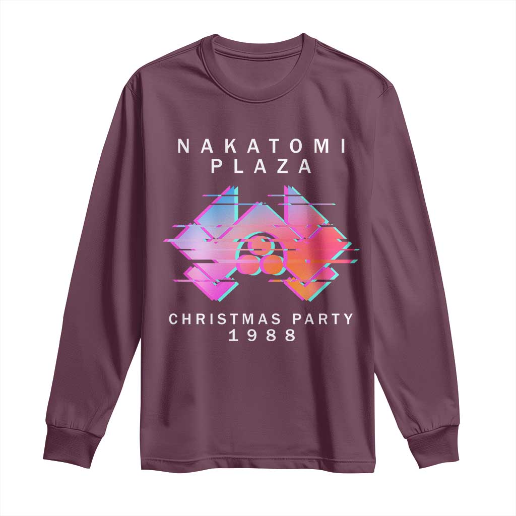 Christmas Nakatomi Plaza Long Sleeve Shirt Xmas Party 2024 Ugly Gift TS10 Maroon Print Your Wear