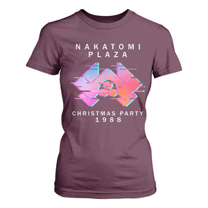 Christmas Nakatomi Plaza T Shirt For Women Xmas Party 2024 Ugly Gift TS10 Maroon Print Your Wear