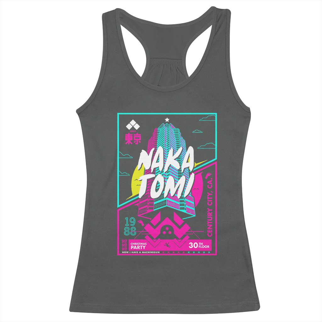 Nakatomi Plaza Racerback Tank Top Party 1988 Christmas Jumper Xmas Funny 80's Die Movie Bruce TS10 Dark Heather Print Your Wear