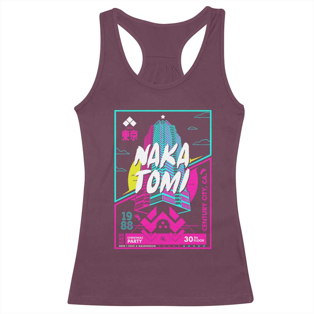 Nakatomi Plaza Racerback Tank Top Party 1988 Christmas Jumper Xmas Funny 80's Die Movie Bruce TS10 Maroon Print Your Wear