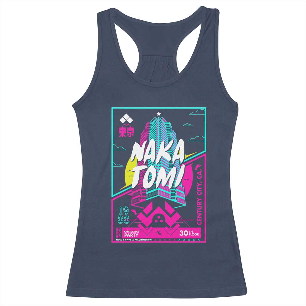 Nakatomi Plaza Racerback Tank Top Party 1988 Christmas Jumper Xmas Funny 80's Die Movie Bruce TS10 Navy Print Your Wear