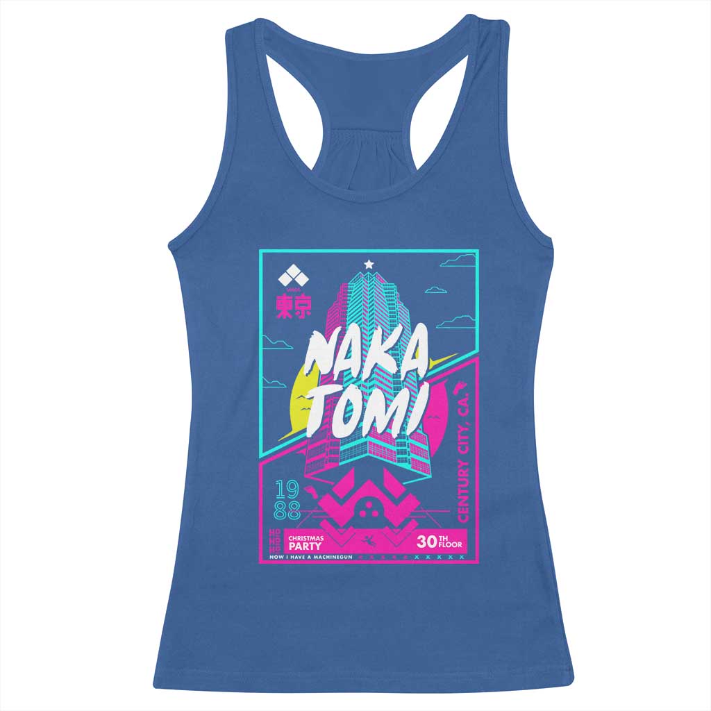 Nakatomi Plaza Racerback Tank Top Party 1988 Christmas Jumper Xmas Funny 80's Die Movie Bruce TS10 Royal Blue Print Your Wear