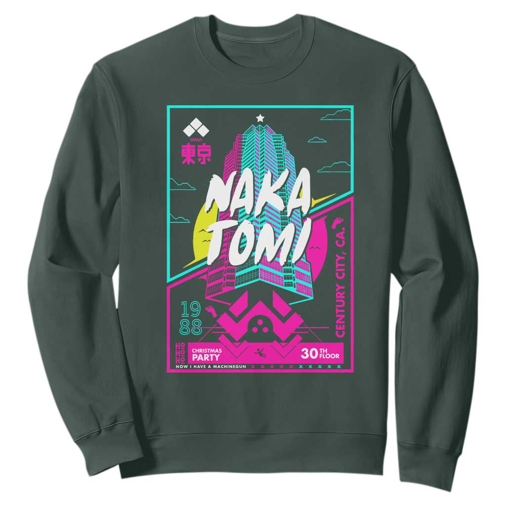 Nakatomi Plaza Sweatshirt Party 1988 Christmas Jumper Xmas Funny 80's Die Movie Bruce TS10 Dark Forest Green Print Your Wear