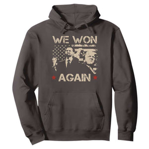 Trump Vance We Won 2024 Hoodie Victory President 47 American Flag TS10 Dark Chocolate Print Your Wear