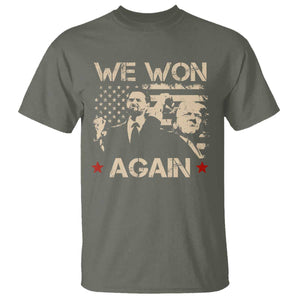 Trump Vance We Won 2024 T Shirt Victory President 47 American Flag TS10 Military Green Print Your Wear