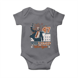 Trump Won 2024 Baby Onesie 45 47Th President White House Usa Flag TS10 Charcoal Print Your Wear