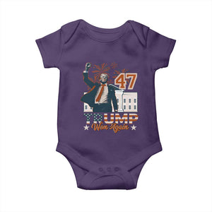 Trump Won 2024 Baby Onesie 45 47Th President White House Usa Flag TS10 Purple Print Your Wear