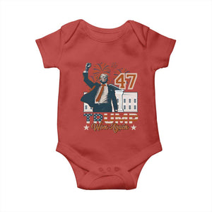Trump Won 2024 Baby Onesie 45 47Th President White House Usa Flag TS10 Red Print Your Wear