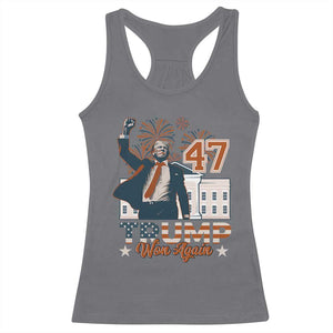 Trump Won 2024 Racerback Tank Top 45 47Th President White House Usa Flag TS10 Charcoal Print Your Wear