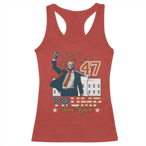 Trump Won 2024 Racerback Tank Top 45 47Th President White House Usa Flag TS10 Red Print Your Wear