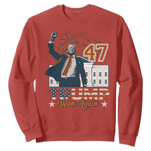 Trump Won 2024 Sweatshirt 45 47Th President White House Usa Flag TS10 Red Print Your Wear