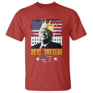 Trump Won 2024 T Shirt He Won President 47th Of White HouseAmerican Flag TS10 Red Print Your Wear