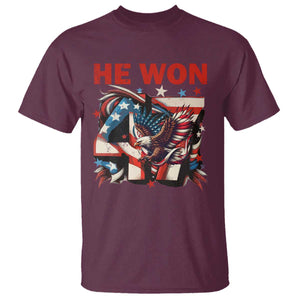 Trump Won T Shirt 47 President 2024 US Election Eagle American Flag TS10 Maroon Print Your Wear