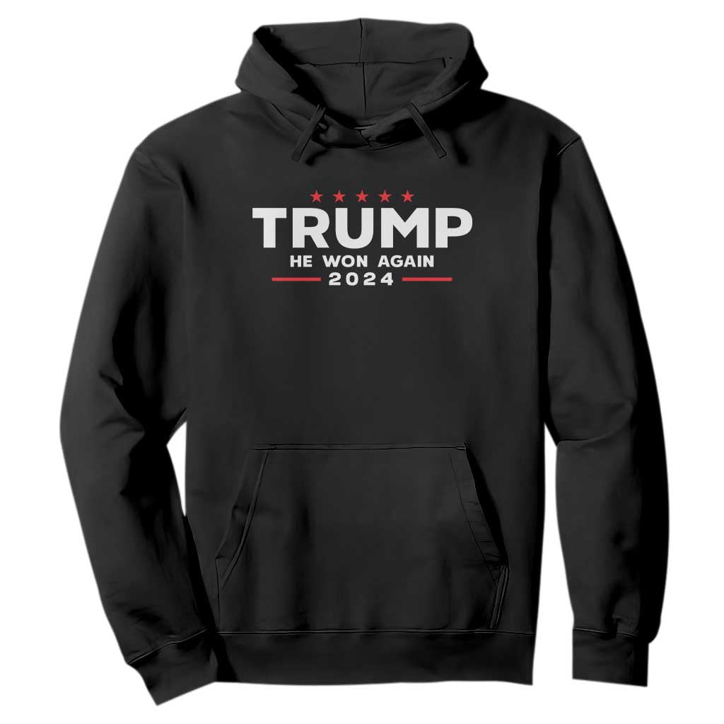 Donald Trump 2024 Hoodie He Won Again TS10 Black Print Your Wear