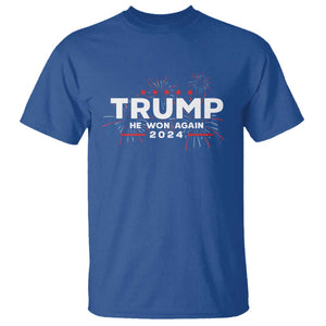 Trump 2024 T Shirt He Won Again TS10 Royal Blue Print Your Wear