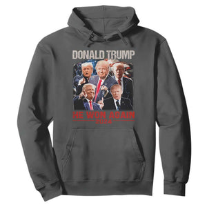 Donald Trump 2024 Hoodie He Won Again Retro 90s Flag TS10 Dark Heather Print Your Wear