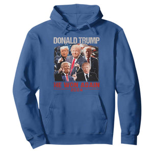 Donald Trump 2024 Hoodie He Won Again Retro 90s Flag TS10 Royal Blue Print Your Wear