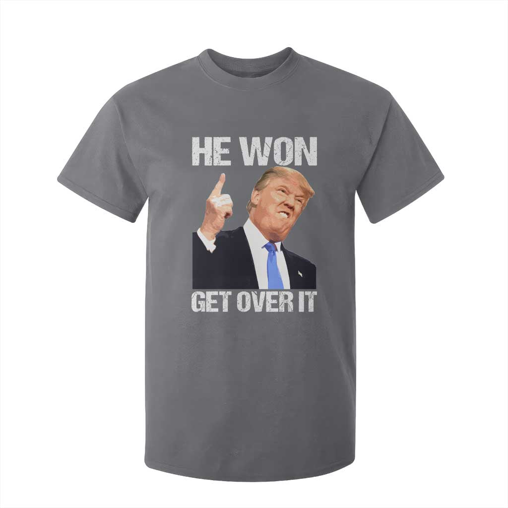 Trump Won 2024 T Shirt For Kid Get Over It 45 47th President TS10 Charcoal Print Your Wear