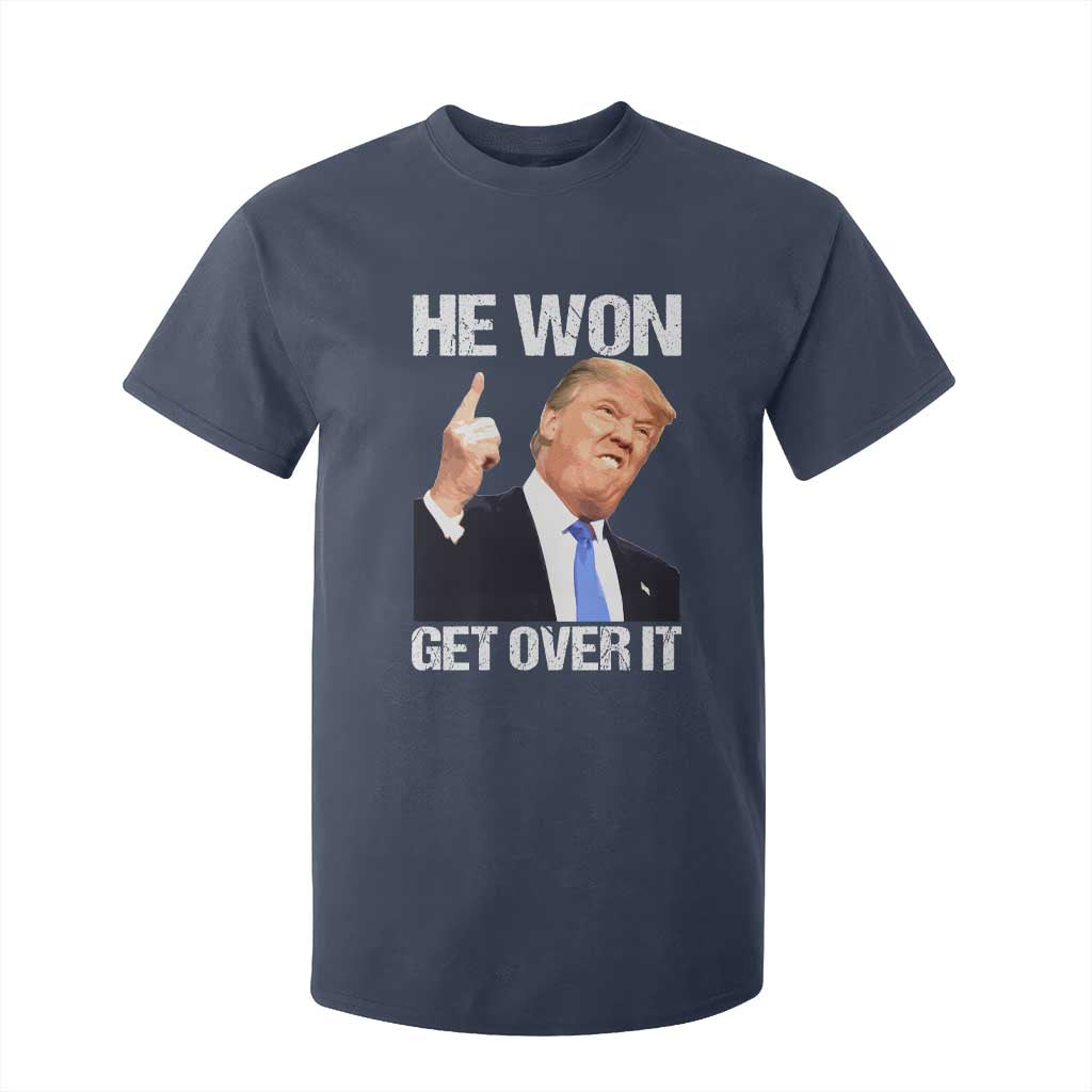 Trump Won 2024 T Shirt For Kid Get Over It 45 47th President TS10 Navy Print Your Wear