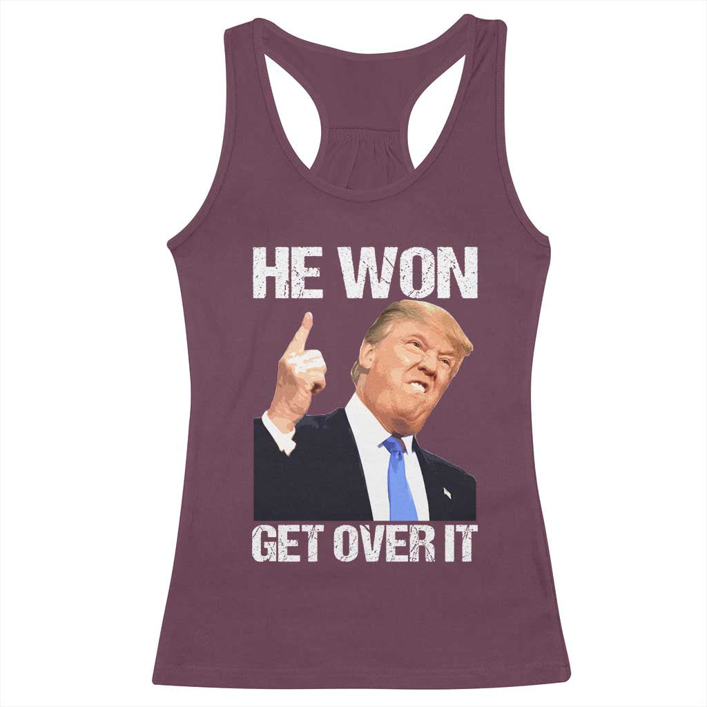 Trump Won 2024 Racerback Tank Top Get Over It 45 47th President TS10 Maroon Print Your Wear