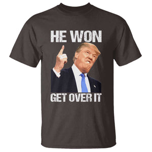 Trump Won 2024 T Shirt Get Over It 45 47th President TS10 Dark Chocolate Print Your Wear
